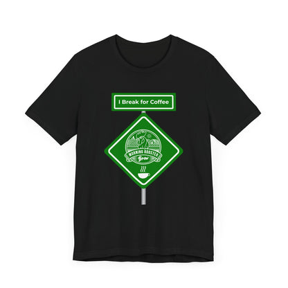 Coffee Road Sign Unisex Jersey Short Sleeve Tee