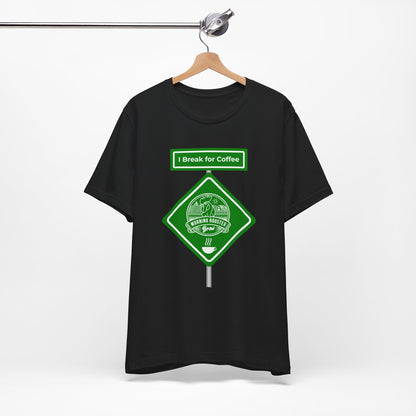 Coffee Road Sign Unisex Jersey Short Sleeve Tee