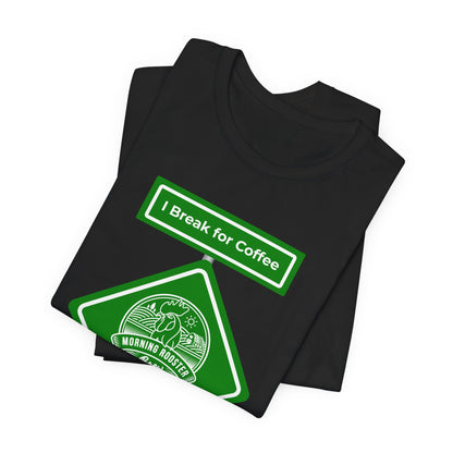 Coffee Road Sign Unisex Jersey Short Sleeve Tee
