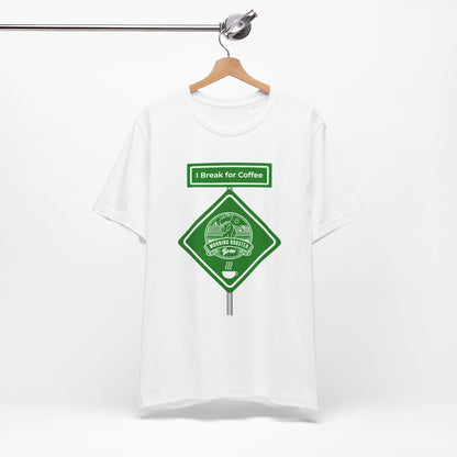 Coffee Road Sign Unisex Jersey Short Sleeve Tee