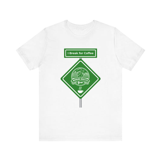 Coffee Road Sign Unisex Jersey Short Sleeve Tee