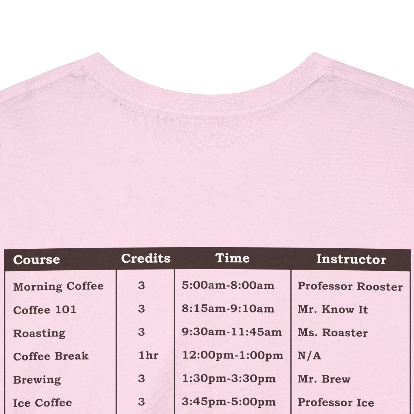 University Class Schedule Unisex Heavy Cotton Tee
