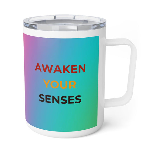 Awaken Your Senses Insulated Coffee Mug, 10oz - Morning Rooster Brew™
