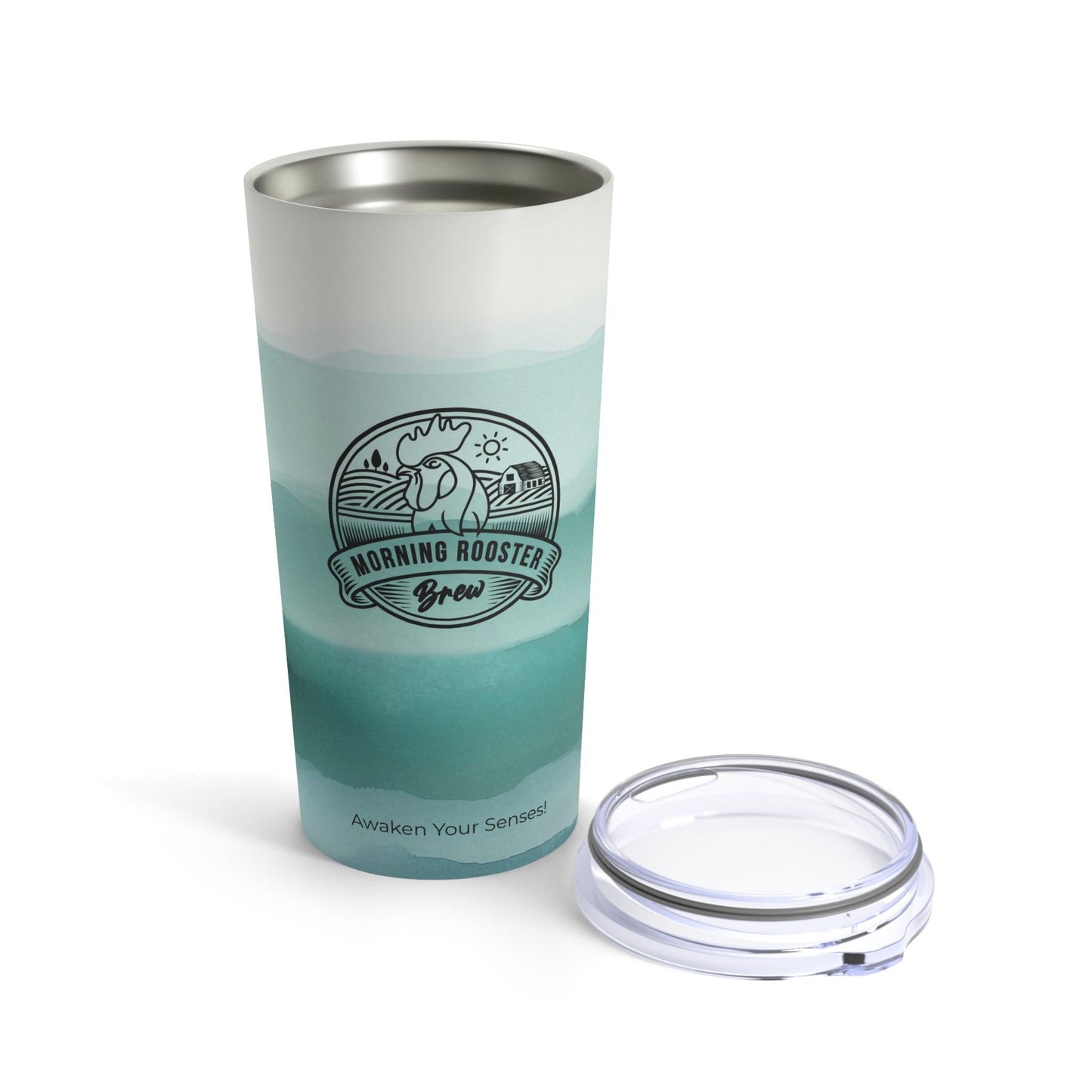 Awaken your senses Tumbler 20oz, Green Gradient - Morning Rooster Brew™