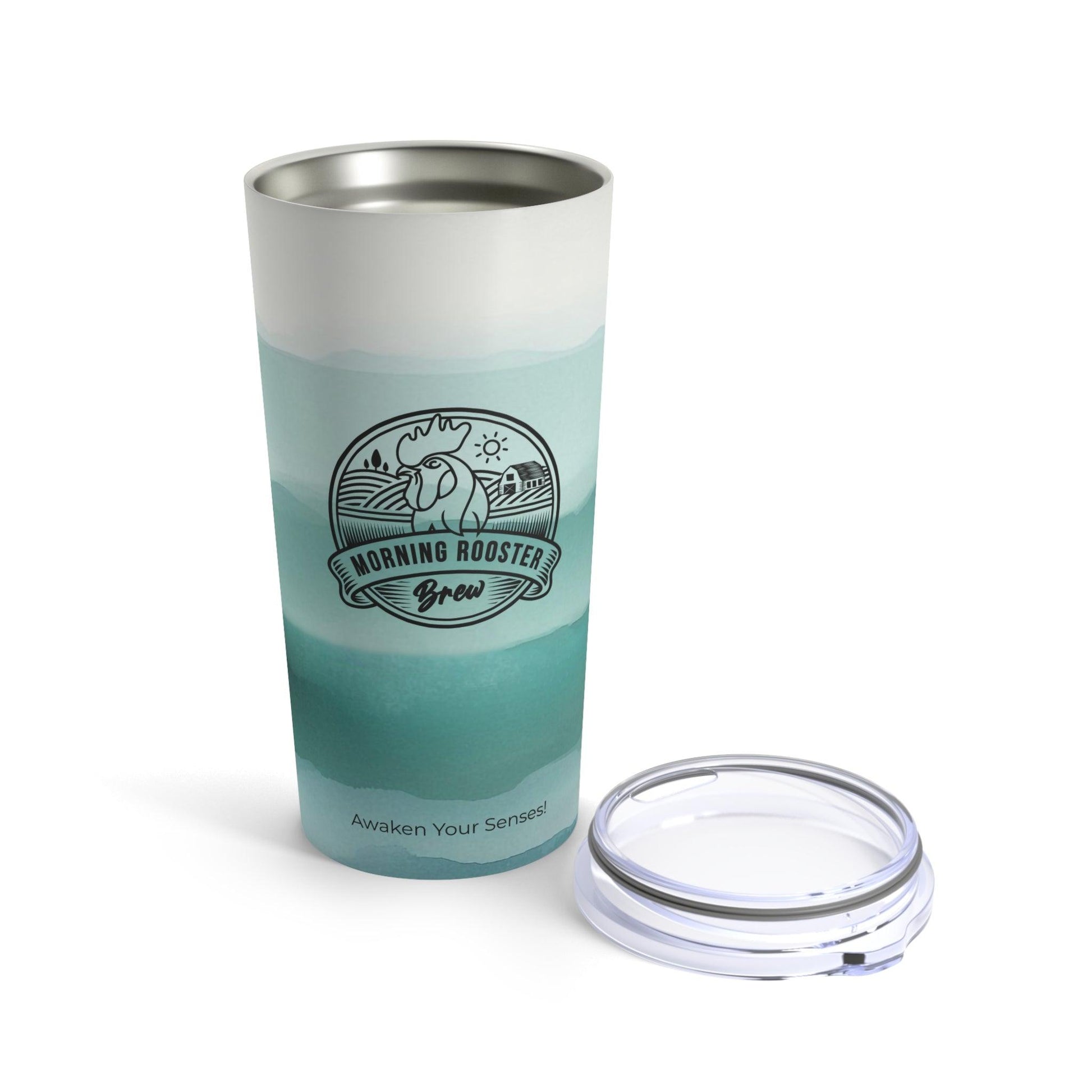 Awaken your senses Tumbler 20oz, Green Gradient - Morning Rooster Brew™