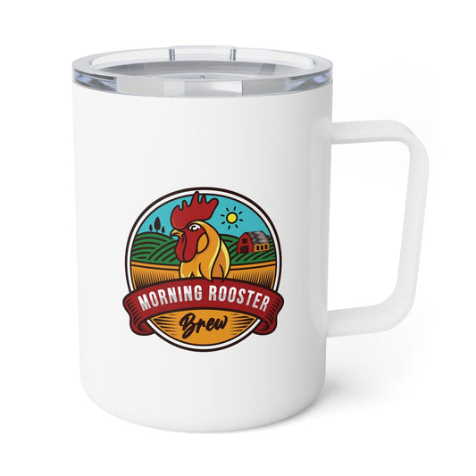 Morning Rooster Mockup Insulated Coffee Mug, 10oz - Morning Rooster Brew™