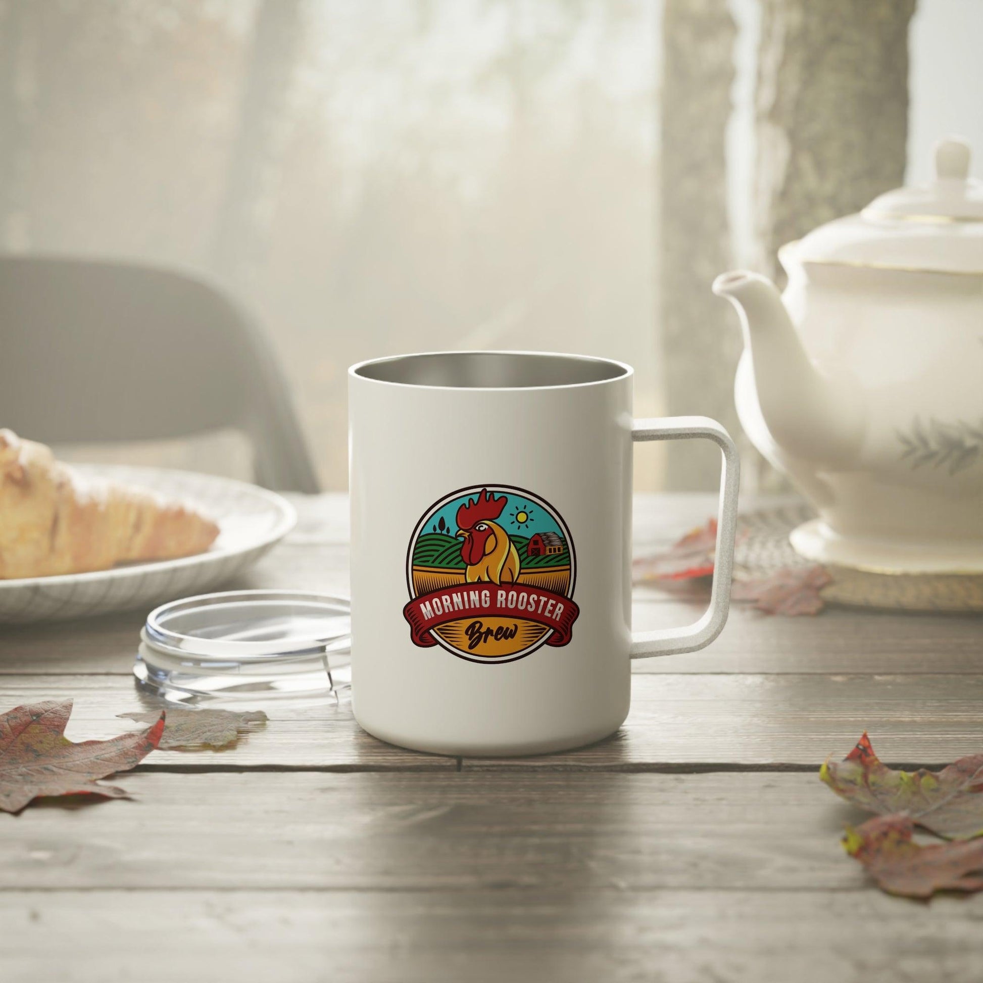 Morning Rooster Mockup Insulated Coffee Mug, 10oz - Morning Rooster Brew™